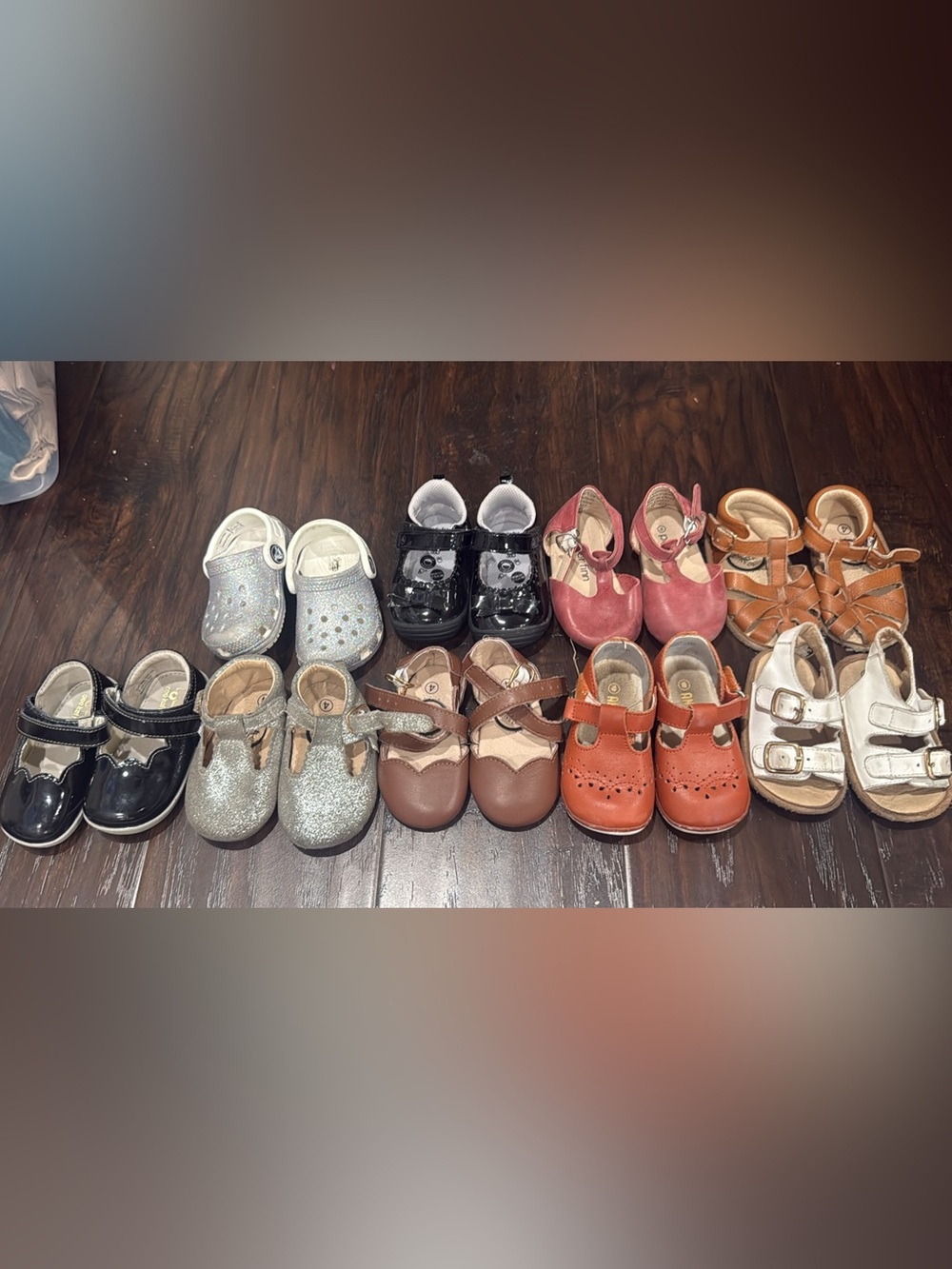 Size 4 baby- Little love bug, see kai run, stride rite, piper finn, crocs, Angel